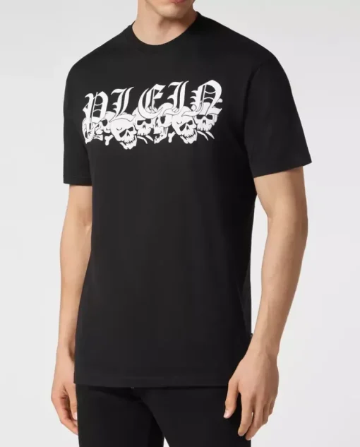 Bawełniany t-shirt z gotyckim logo