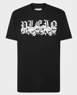 Bawełniany t-shirt z gotyckim logo