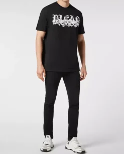 Bawełniany t-shirt z gotyckim logo
