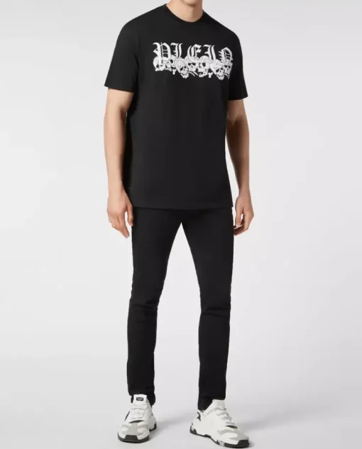 Bawełniany t-shirt z gotyckim logo