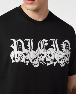 Bawełniany t-shirt z gotyckim logo