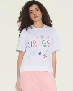 Bawełniany t-shirt z kolorowym nadrukiem