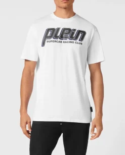 Bawełniany t-shirt z kontrastowym logo