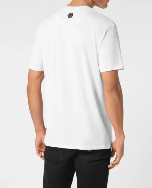 Bawełniany t-shirt z kontrastowym logo