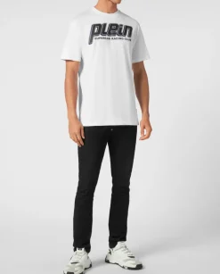 Bawełniany t-shirt z kontrastowym logo