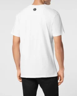 Bawełniany t-shirt z kryształowym nadrukiem