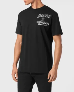 Bawełniany t-shirt z nadrukiem samochodu