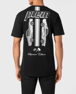 Bawełniany t-shirt z nadrukiem samochodu