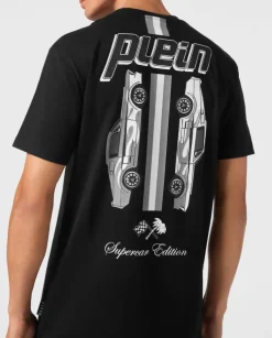 Bawełniany t-shirt z nadrukiem samochodu