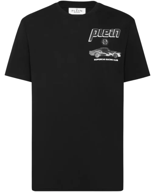 Bawełniany t-shirt z nadrukiem samochodu