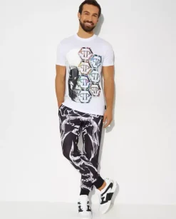 Bawełniany t-shirt z nadrukiem Skull&Plein