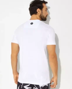 Bawełniany t-shirt z nadrukiem Skull&Plein