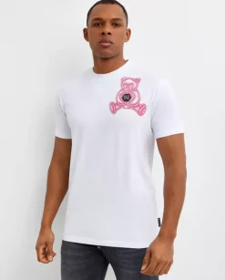 Bawełniany t-shirt z nadrukiem Teddy Bear