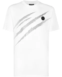 Bawełniany t-shirt ze srebrnym logo