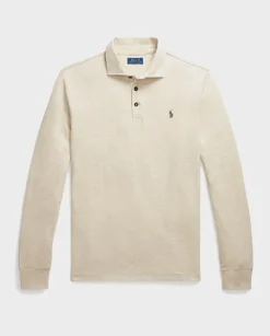 Beżowa bluzka polo z logo