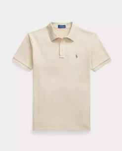 Beżowa koszulka polo Custom Slim Fit