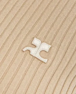 Beżowa koszulka polo z logo