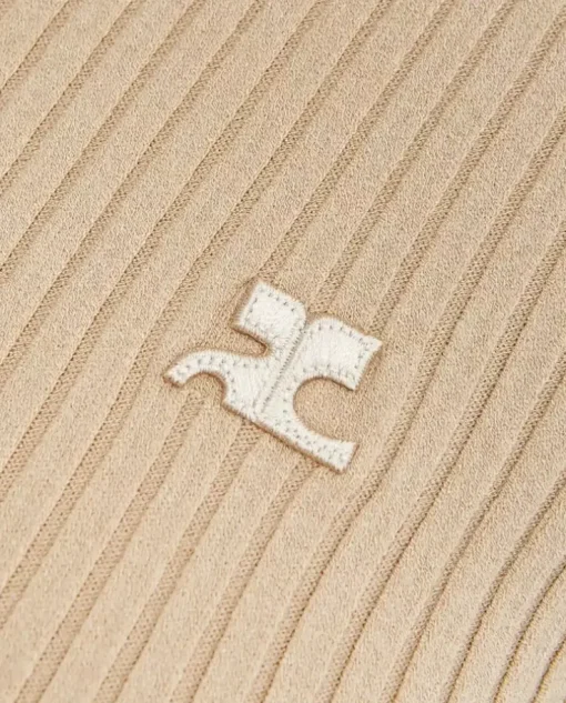 Beżowa koszulka polo z logo