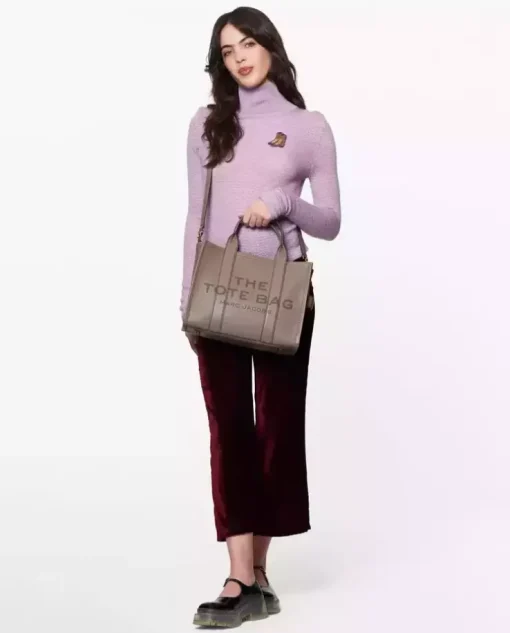 Beżowa skórzana torba The Medium Tote Bag