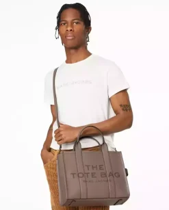 Beżowa skórzana torba The Medium Tote Bag