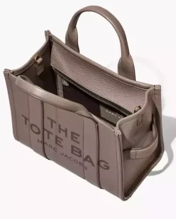 Beżowa skórzana torba The Medium Tote Bag