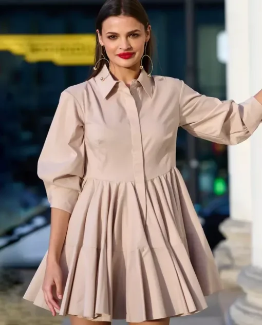 Beżowa sukienka mini Celinea