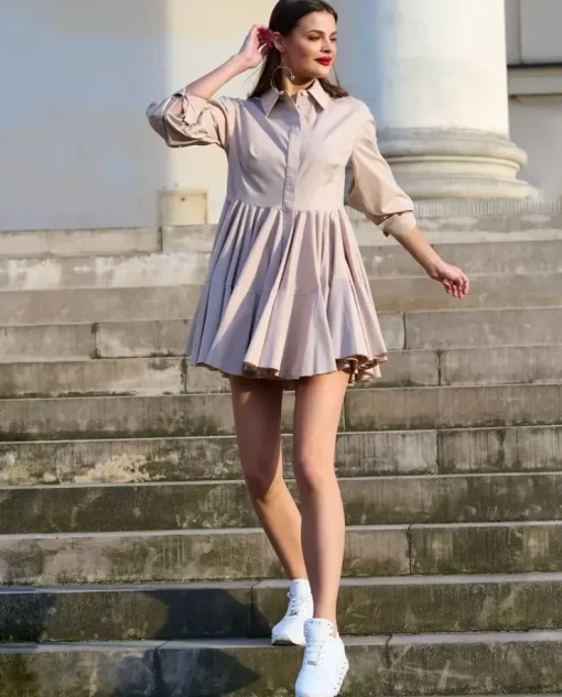 Beżowa sukienka mini Celinea