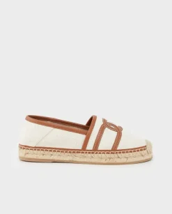 Beżowe płócienne espadryle