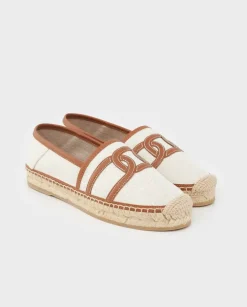 Beżowe płócienne espadryle