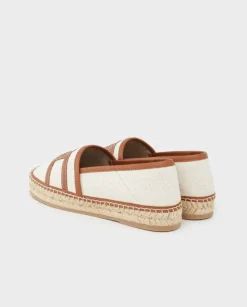 Beżowe płócienne espadryle