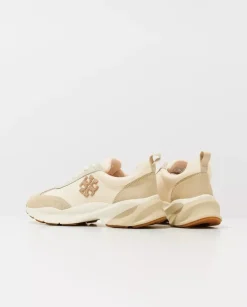 Beżowe sneakersy z emblematem Good Luck