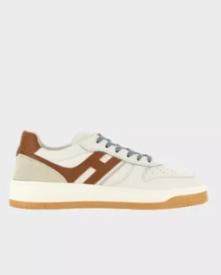 Beżowe sneakersy ze skóry