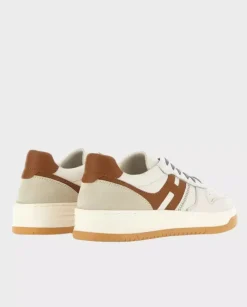 Beżowe sneakersy ze skóry