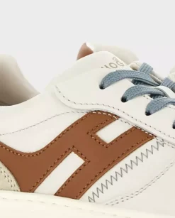 Beżowe sneakersy ze skóry