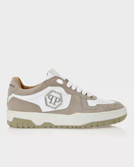 Beżowo-białe sneakersy Lo-Top z logo