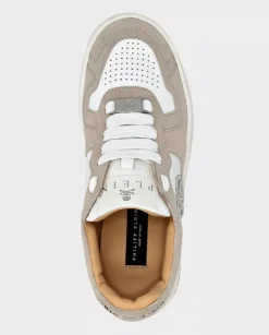Beżowo-białe sneakersy Lo-Top z logo