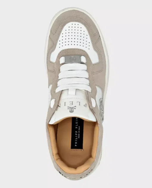 Beżowo-białe sneakersy Lo-Top z logo