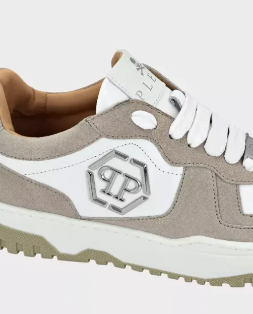 Beżowo-białe sneakersy Lo-Top z logo