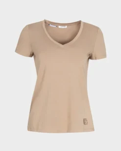 Beżowy bawełniany t-shirt