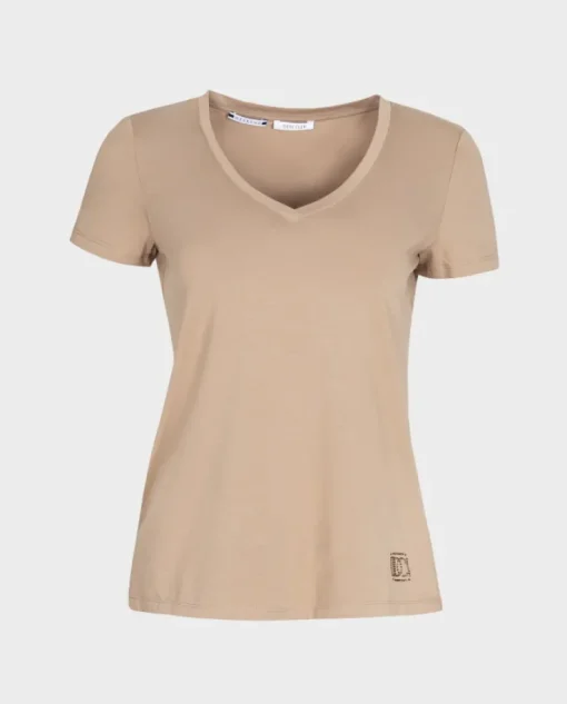 Beżowy bawełniany t-shirt
