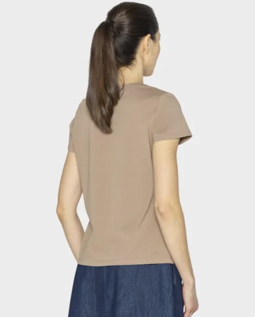 Beżowy bawełniany t-shirt