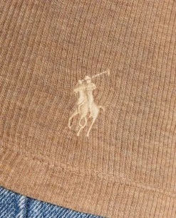 Beżowy golf Slim Fit z logo