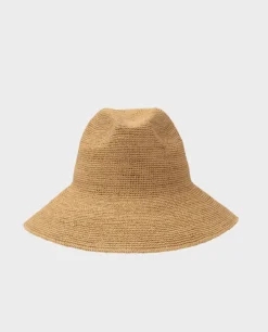 Beżowy kapelusz Raffia Fedora