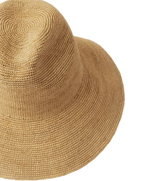 Beżowy kapelusz Raffia Fedora