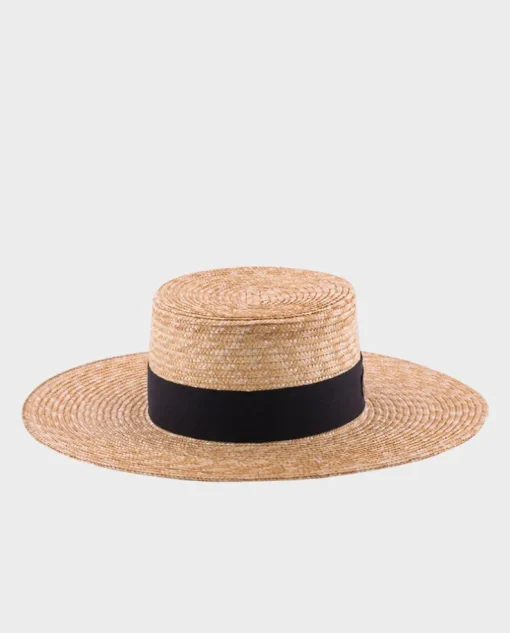 Beżowy kapelusz Wide Brim Canotier