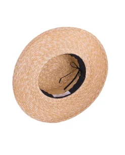 Beżowy kapelusz Wide Brim Canotier