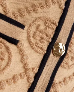 Beżowy kardigan w monogram