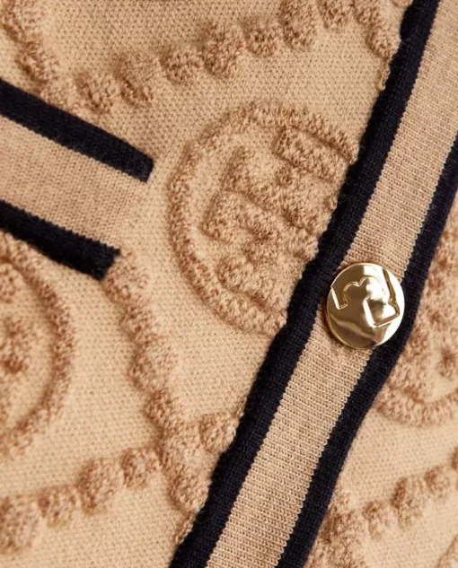 Beżowy kardigan w monogram