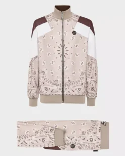 Beżowy komplet dresowy Paisley Foulard