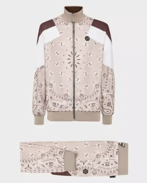 Beżowy komplet dresowy Paisley Foulard